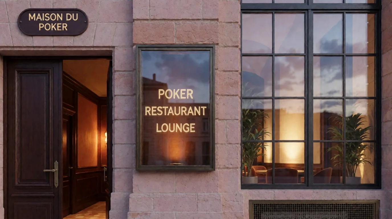L'entrée du Playercompa au crépuscule